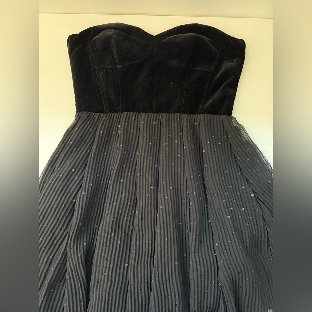Zara Black Velvet Strapless Dress - Picture 3 of 5